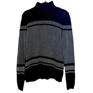 Karen Scott Turtleneck Sweater Black Gray Long Sleeve Sweater Women Size Small
